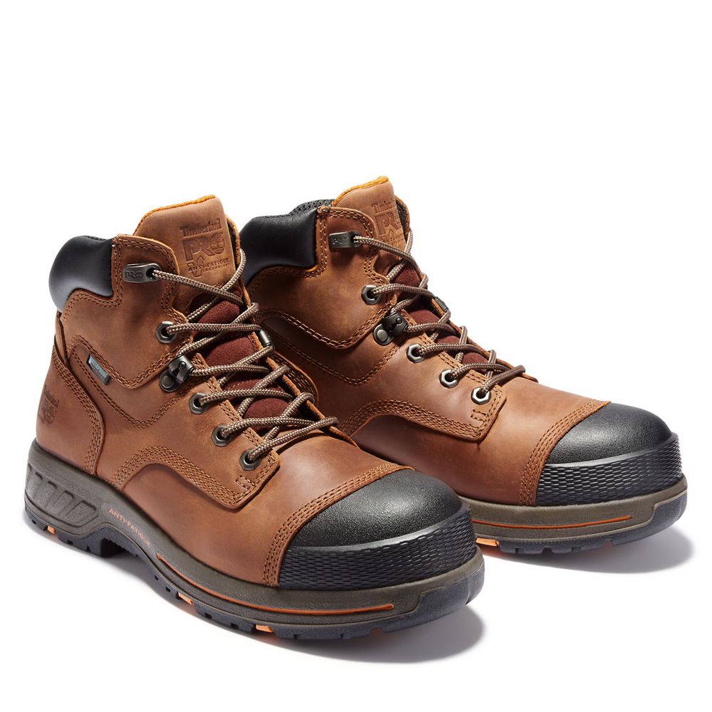 Botas de Trabajo Masculino - Timberland Pro® Helix Hd 6\" Soft Toe - GCIRE6381 - Marrom/Pretas